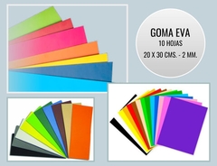 Goma Eva 10 Hojas - 20 x 30 cms. - 2 mm.